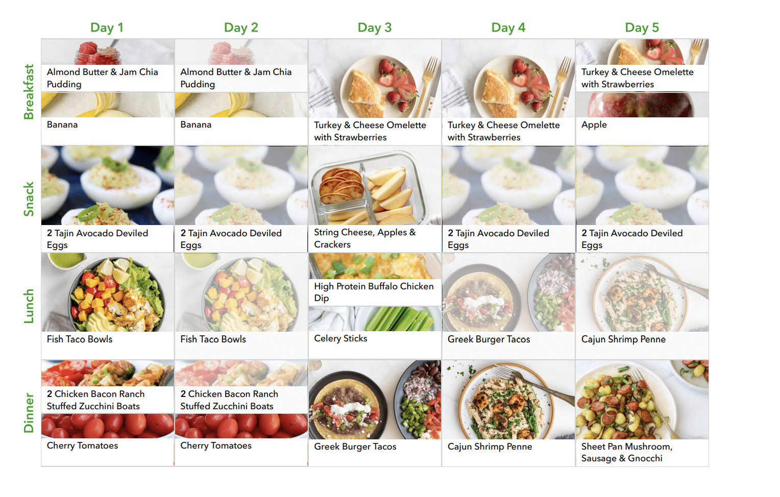 feb week 3 meal plan